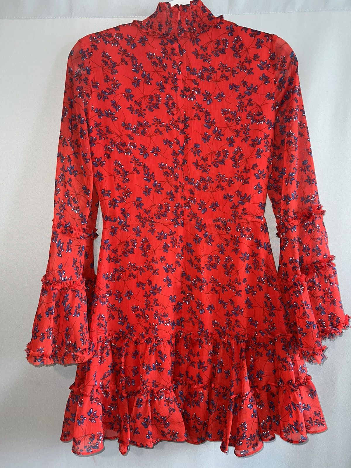 Other Bardot Red Floral Ruffle Mini Dress US 4 XS Size S / US 4 / IT 40 - 2 Thumbnail