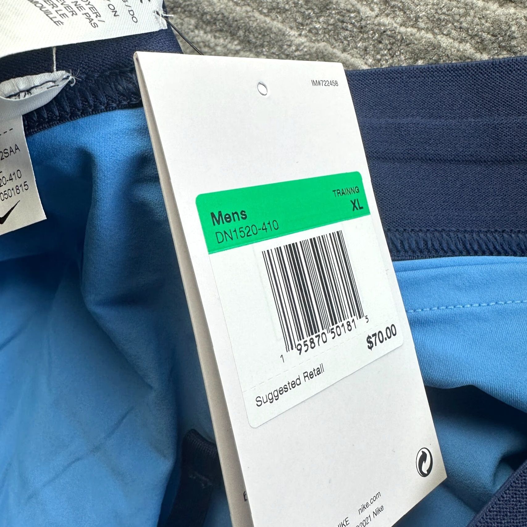Nike Nike Yoga Shorts Mens XL Blue Lined Dri-Fit Flex 2 in 1, Breathable, Elastic Waist, Inseam 4 in, Polyester Spandex, Activewear, Athletic, Nike Brand Size US 36 / EU 52 - 5 Thumbnail