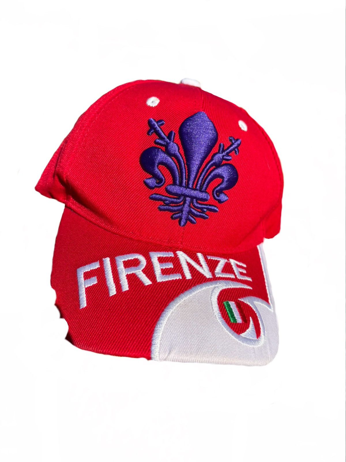 Other Firenze Red Cap w/ Embroidery & Italian Flag – Adjustable Size ONE SIZE - 7 Thumbnail