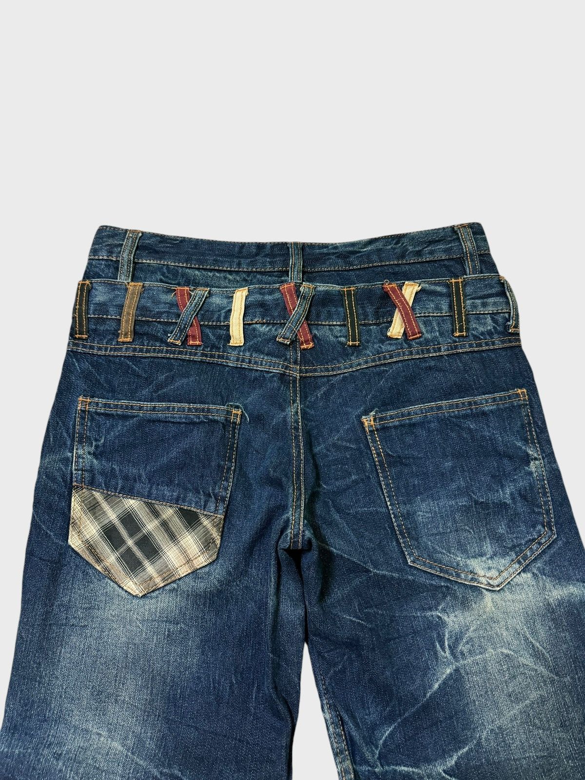 Hysteric Glamour NYLAUS DOUBLE WAIST PLAID TARTAN CLAW MARK DENIM PANTS Size US 30 / EU 46 - 11 Thumbnail