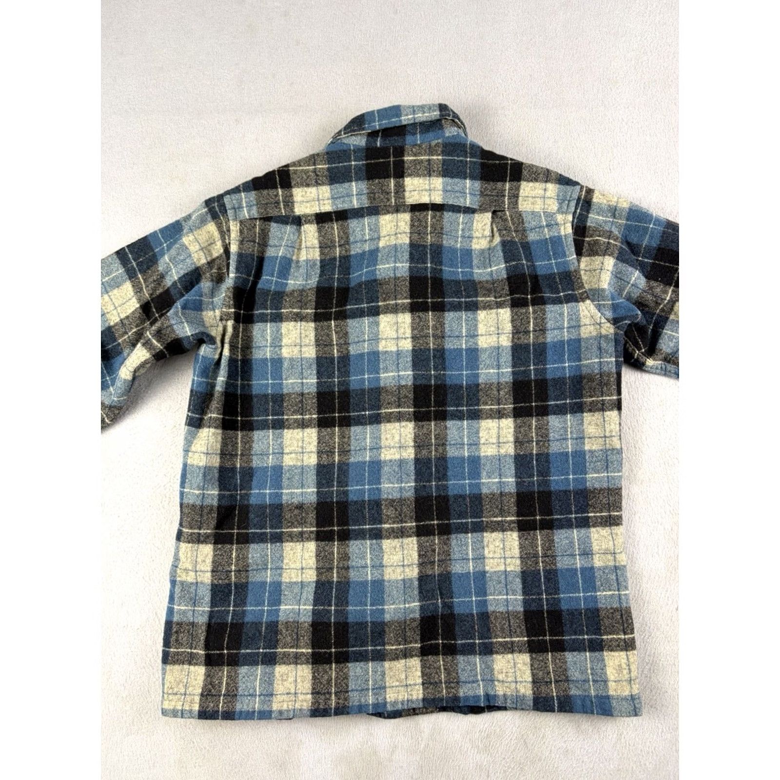 Pendleton VINTAGE Pendleton Board Shirt Blue Plaid 70s Wool Flannel Long Sleeve Button-Up Collared Size M Mens Size US M / EU 48-50 / 2 - 7 Thumbnail