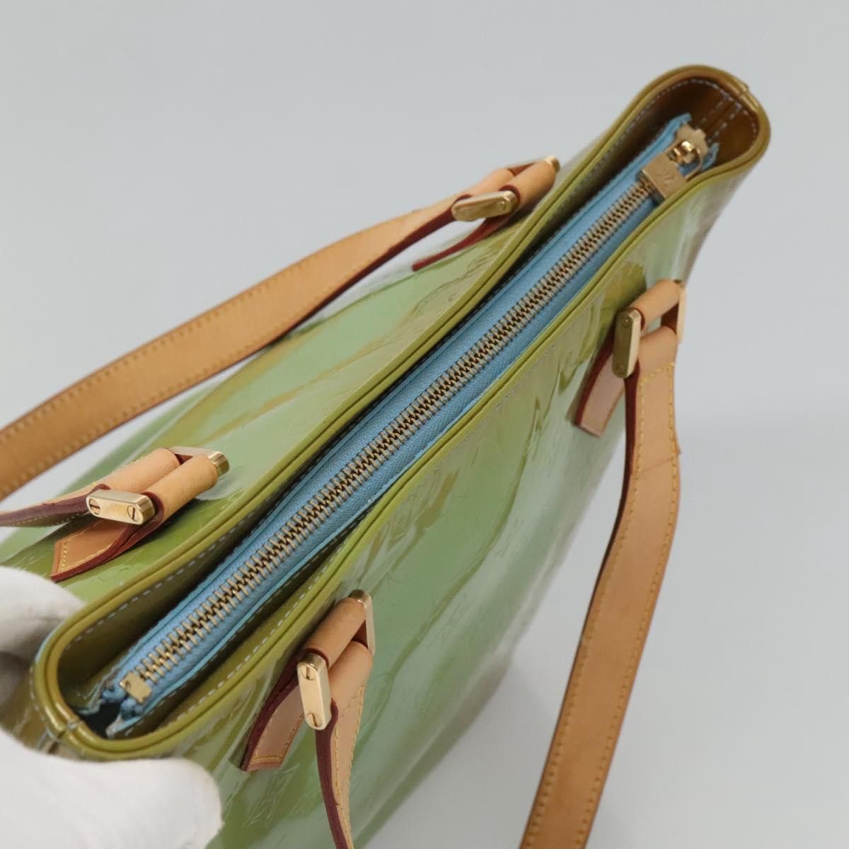 Louis Vuitton LOUIS VUITTON Monogram Vernis Houston Hand Bag Baby Blue Size ONE SIZE - 6 Thumbnail