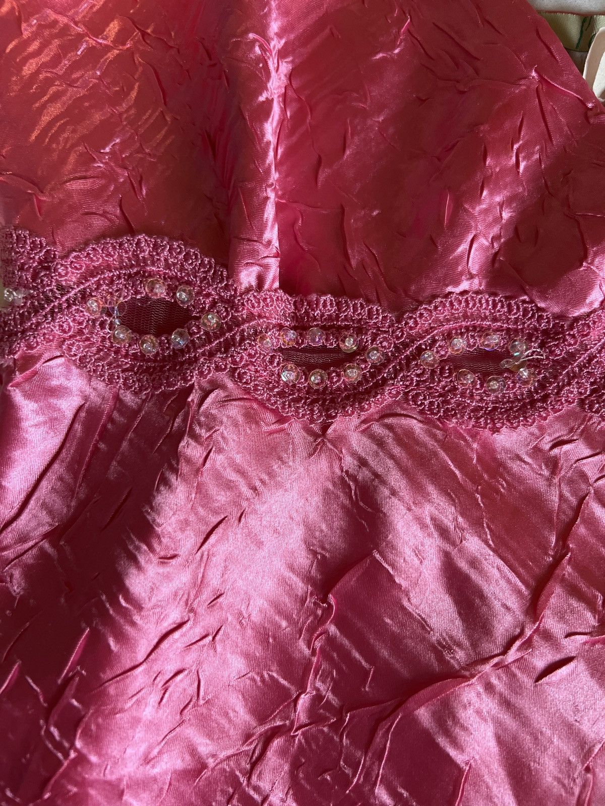 Vintage Vintage Y2K Pink Satin Top Size L / US 10 / IT 46 - 3 Thumbnail