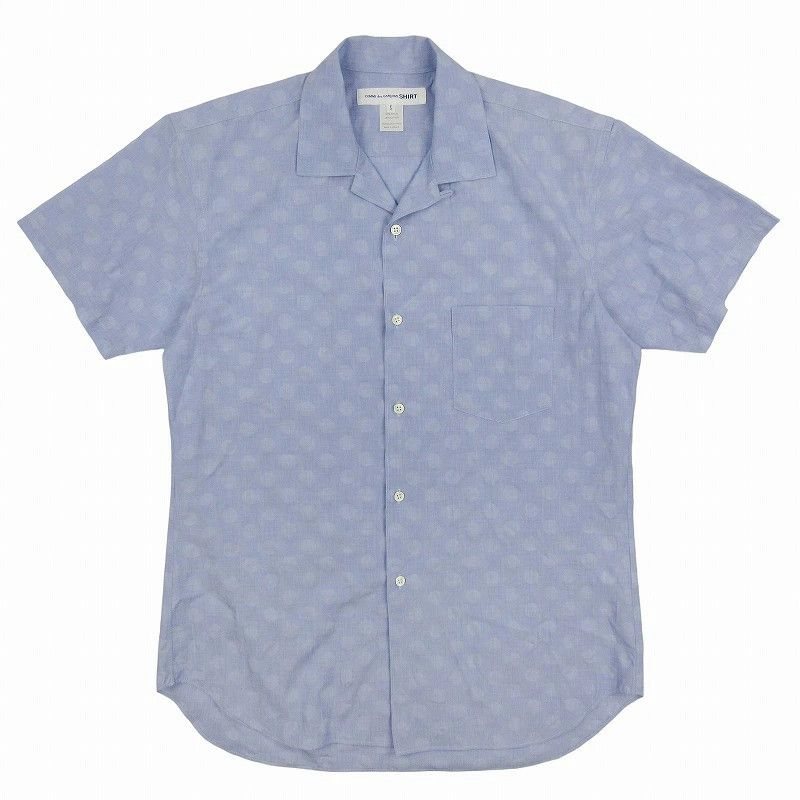 Comme des Garcons SHIRT Shirt Seersucker Cotton with Dots Short Sleeve Navy Size US S / EU 44-46 / 1 - 1 Thumbnail