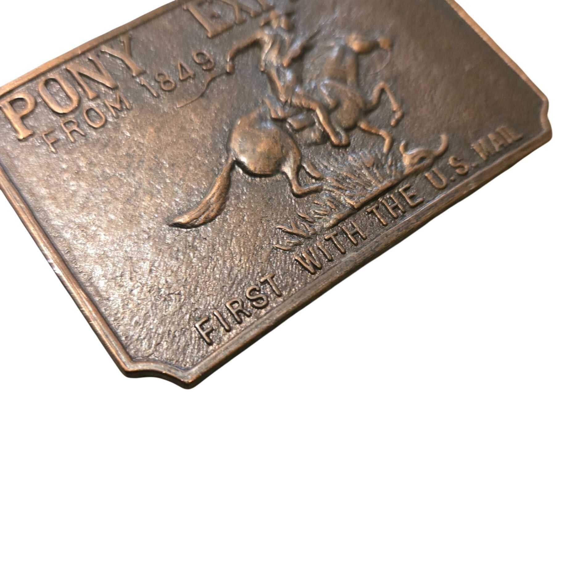 Other Vintage Pony Express Belt Buckle US Mail Horse Cowboy Deliv Size ONE SIZE - 6 Thumbnail
