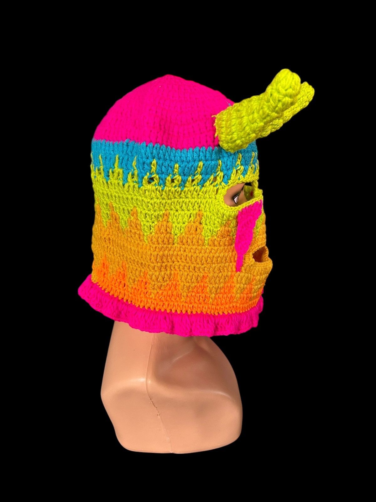 Japanese Brand × Kapital × Vintage Very Rare Crochet Knitted Handmade Balaclava Masked Size ONE SIZE - 6 Thumbnail