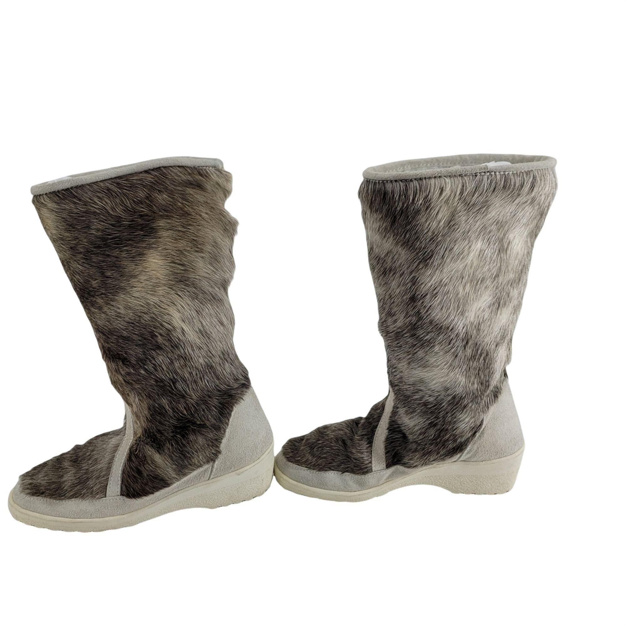 Vintage Vtg Italian Fur Winter Boots 7.5 Leather Sherpa Lined Rubber Size US 7.5 / IT 37.5 - 5 Thumbnail