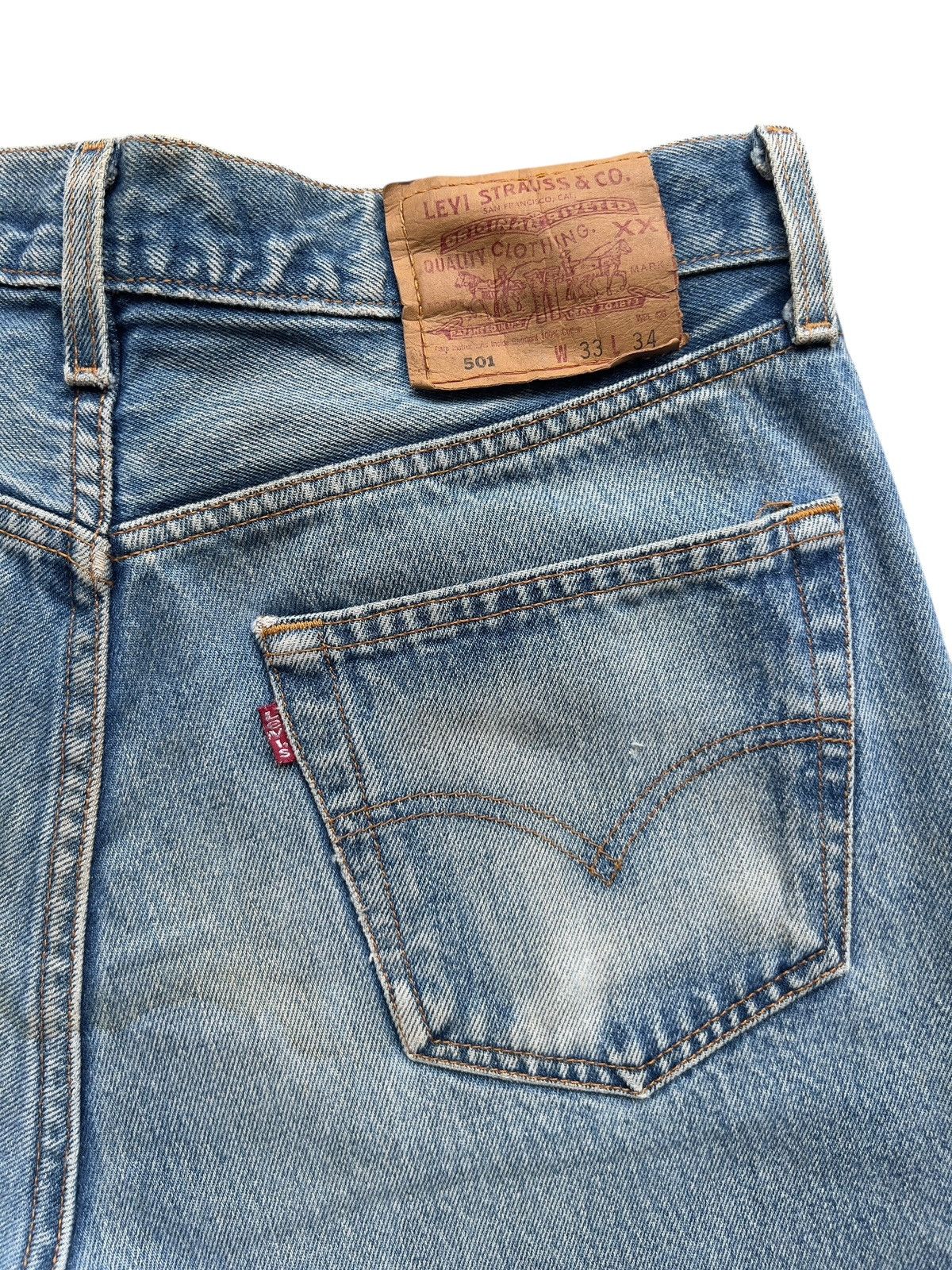 Levi's Vintage Levis 501 Distressed Denim Jeans 33x33 Size US 33 - 9 Thumbnail