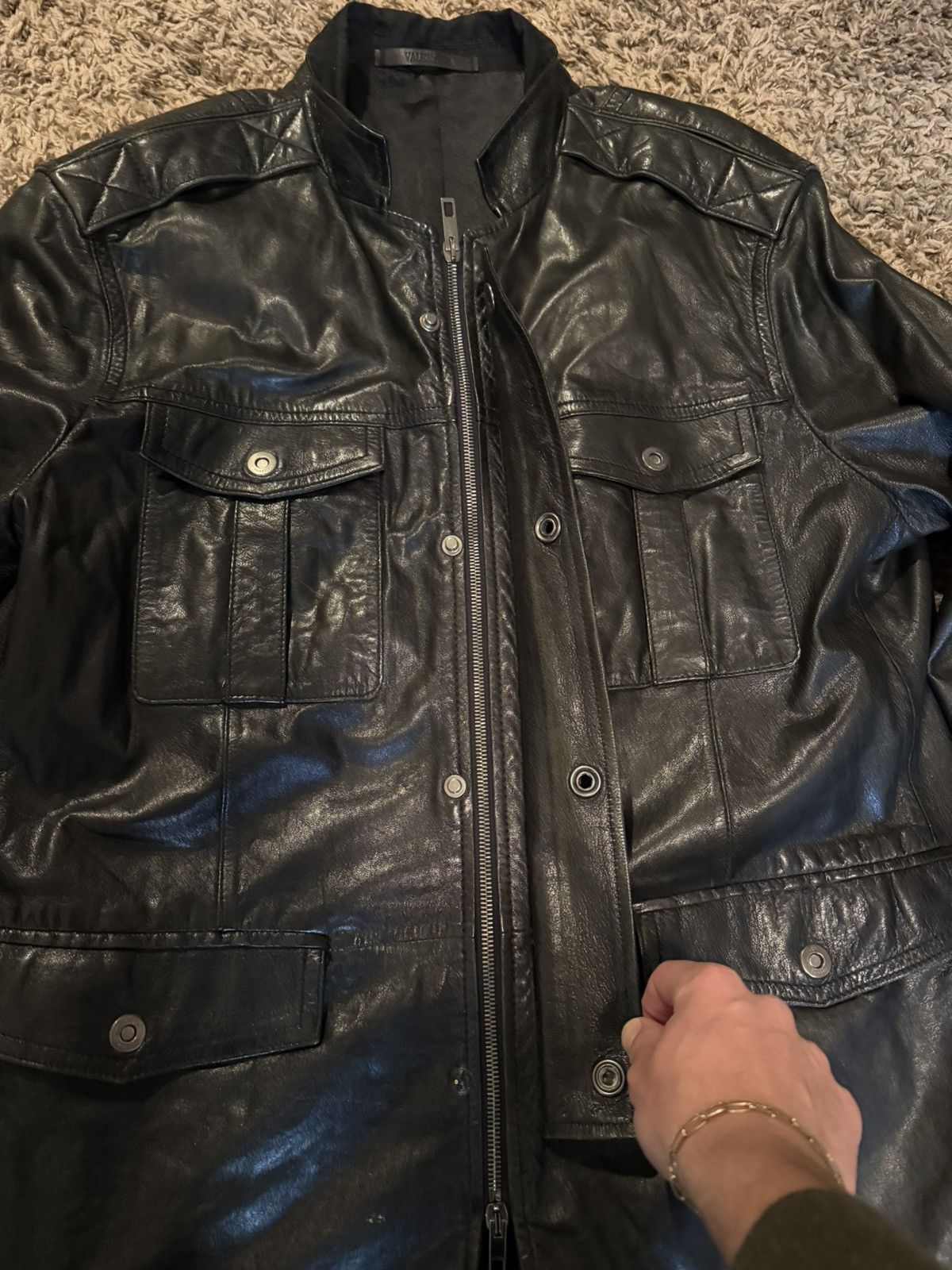 Valentino Men’s Valentino leather jacket Size US L / EU 52-54 / 3 - 3 Thumbnail