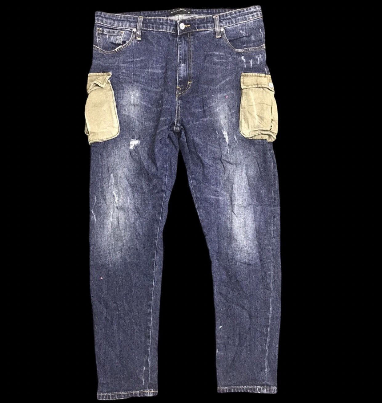 Seditionaries MINGTAN Two Tones Distressed Cargo Jeans Size US 36 / EU 52 - 2 Thumbnail