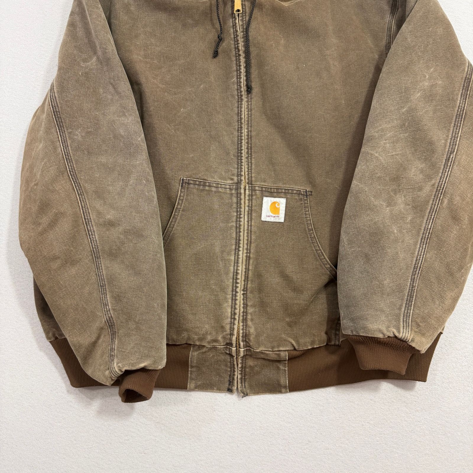 Carhartt Vintage Carhartt Hooded Jacket Extra Large Brown Faded 90s Size US XL / EU 56 / 4 - 2 Thumbnail