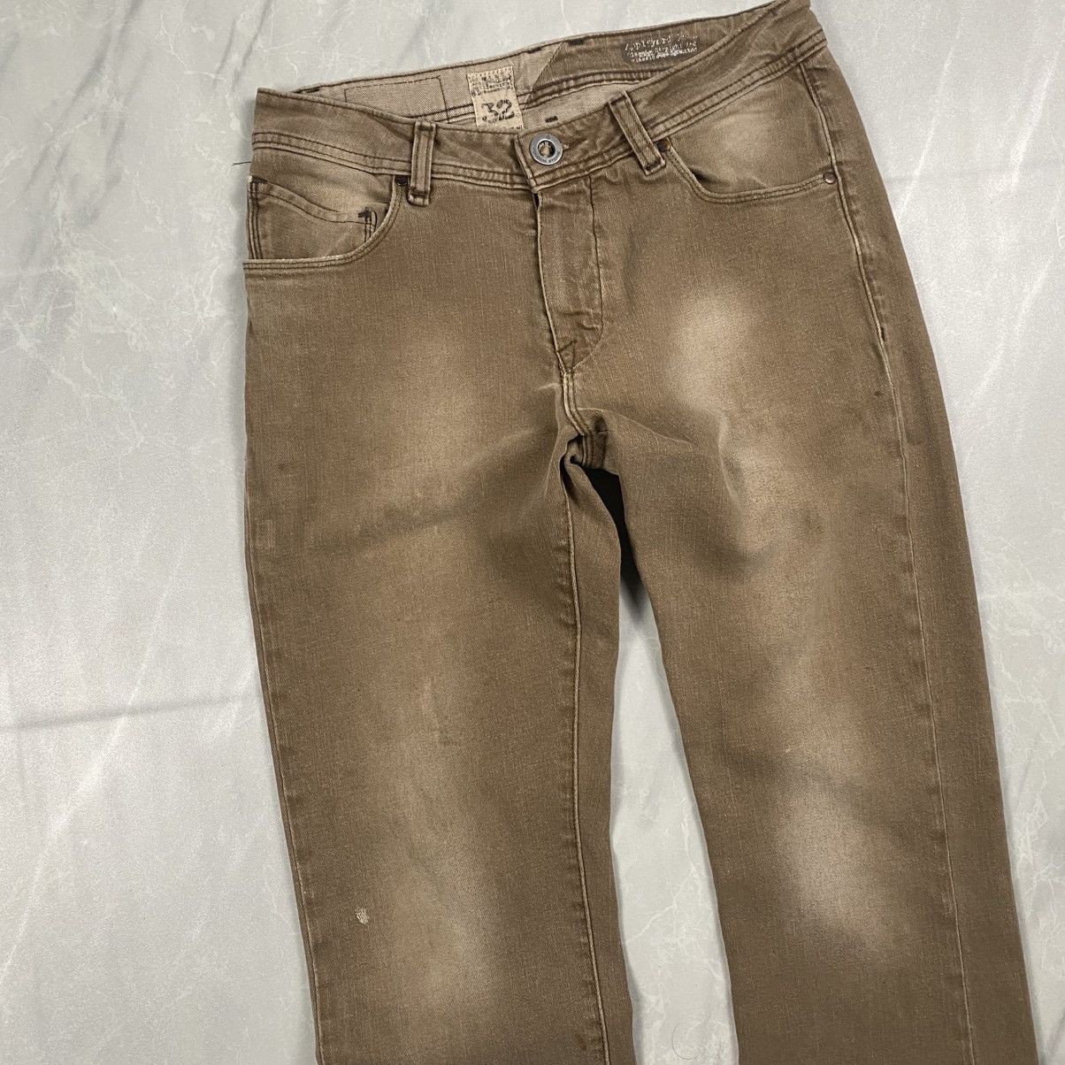 Volcom Rare Vintge y2k Volcom Skateboard Washed Brown Jeans Size US 31 - 8 Thumbnail
