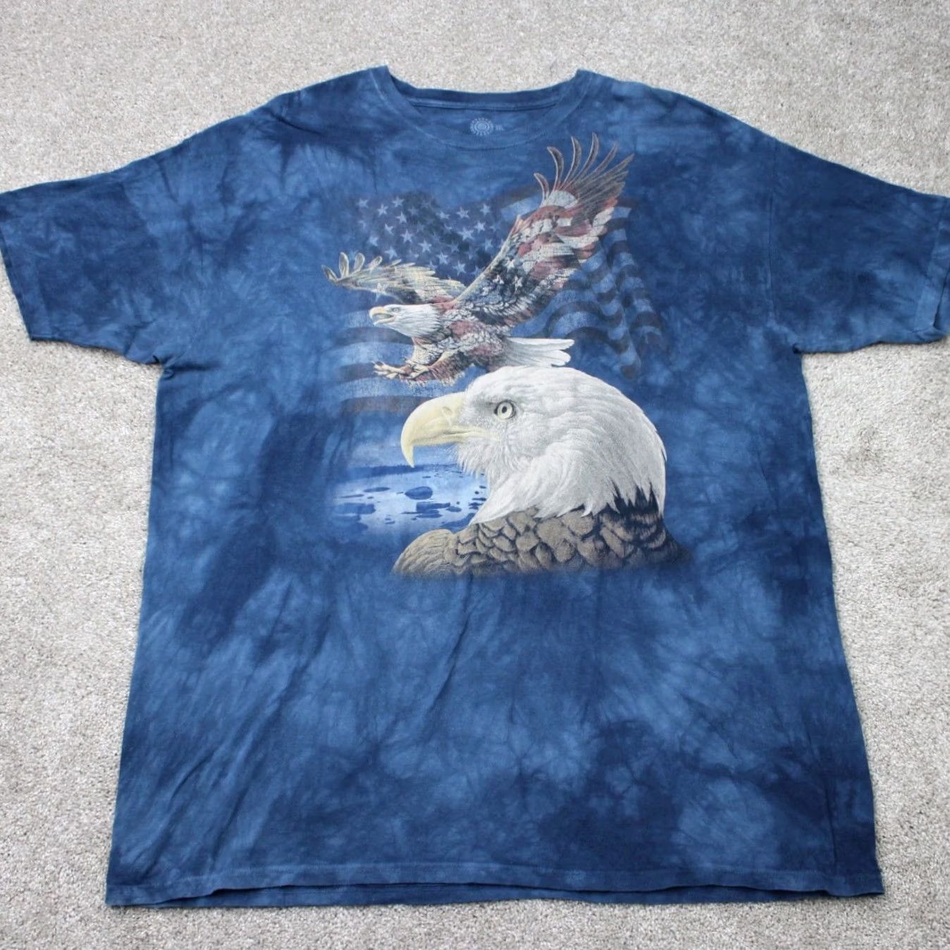 The Mountain The Mountain Eagle Shirt Mens 3XL XXXL Blue 100% Cotton Short Sleeve Pullover Size US XXL / EU 58 / 5 - 2 Thumbnail