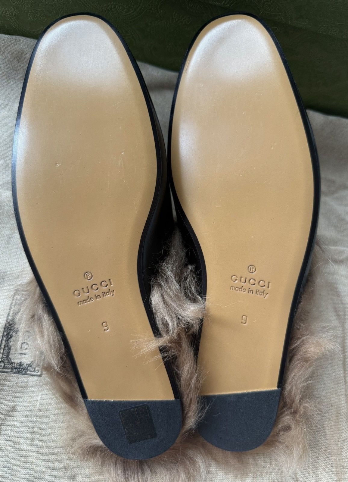 Gucci Fur princetown loafers/brand new