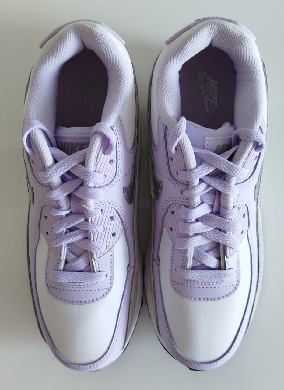 Nike Nike Air Max 90 White Violet Frost (GS) Size US 8.5 / IT 38.5 - 6 Thumbnail