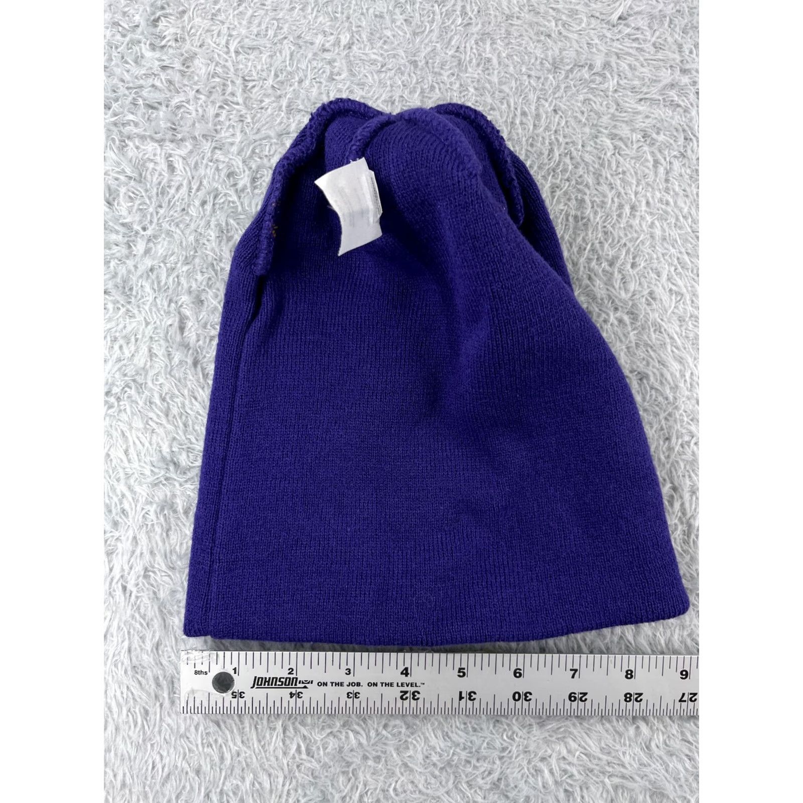 Holloway Holloway Beanie Toque Unisex Adults One Size Purple Yellow Stripe Knit Acrylic Pom Hat Size ONE SIZE - 7 Thumbnail