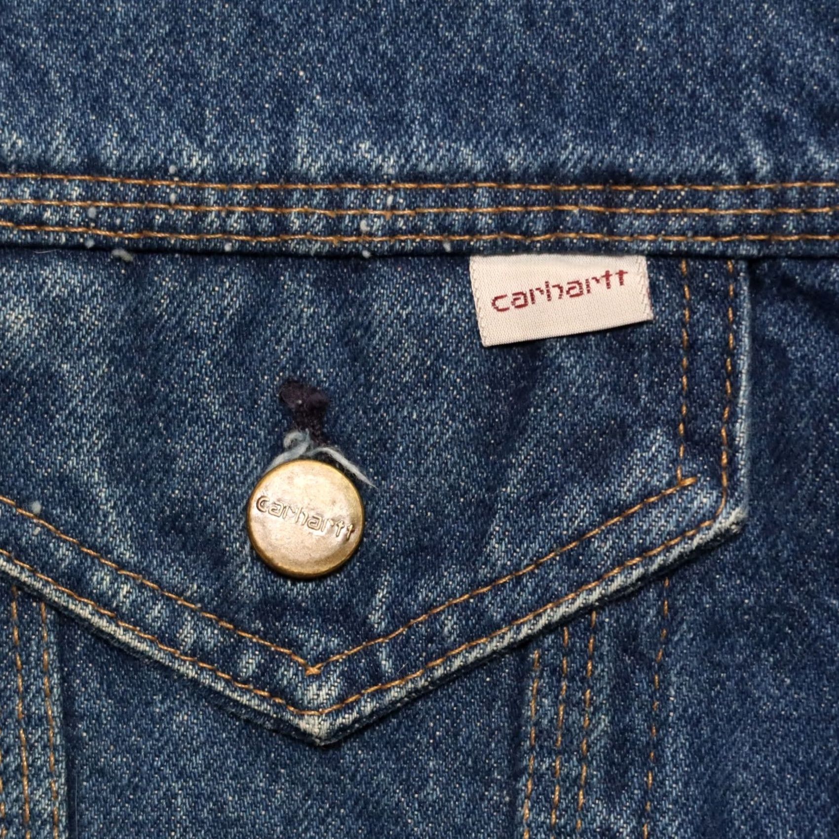 Carhartt Vintage Carhartt Denim Trucker Jacket Medium Wash 44 Mens Size 44 WIP Size US 44 / EU 60 - 7 Thumbnail