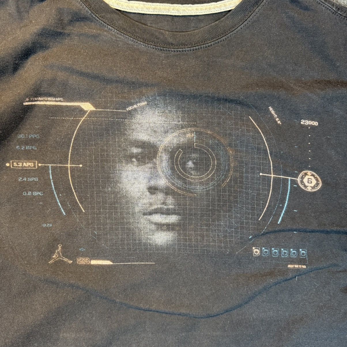 Jordan Brand RARE Nike Jordan Face scanned Stat T Shirt 632306-010 Shirt Size US L / EU 52-54 / 3 - 2 Thumbnail