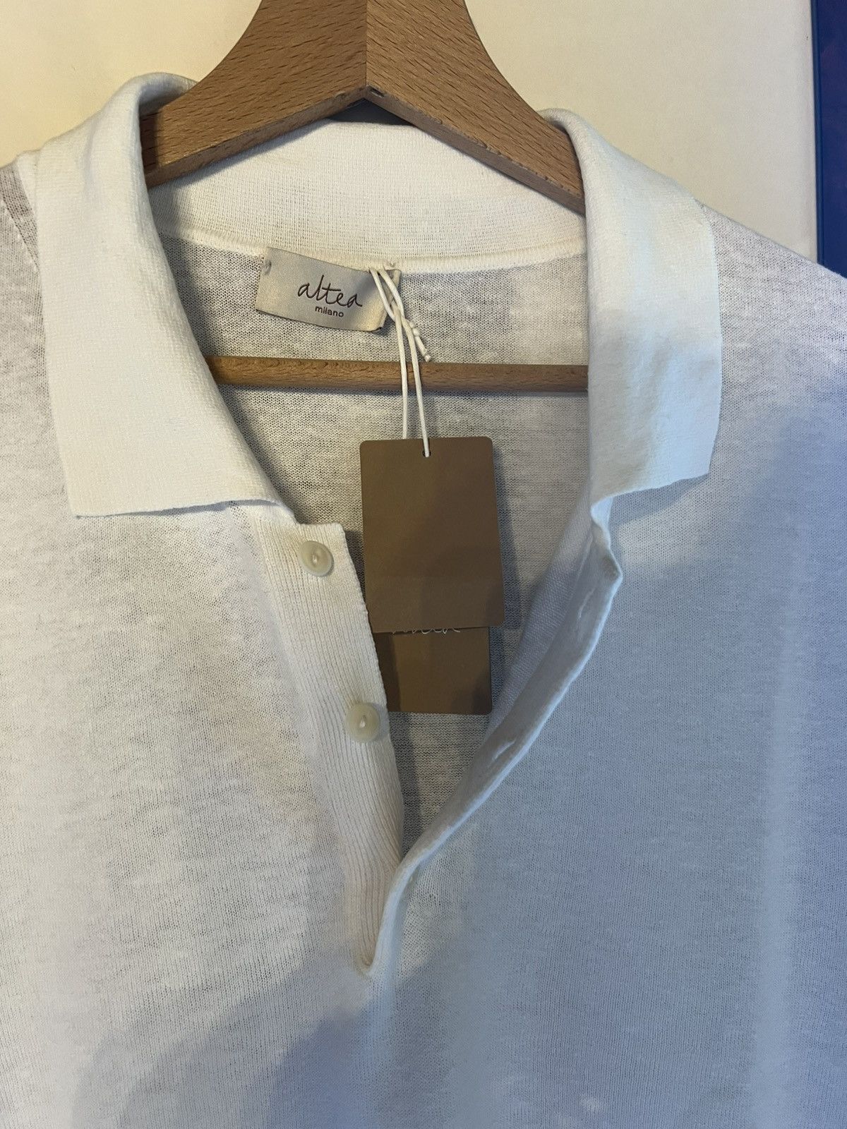 Altea Altea linen Polo with Button in white Size US L / EU 52-54 / 3 - 8 Thumbnail