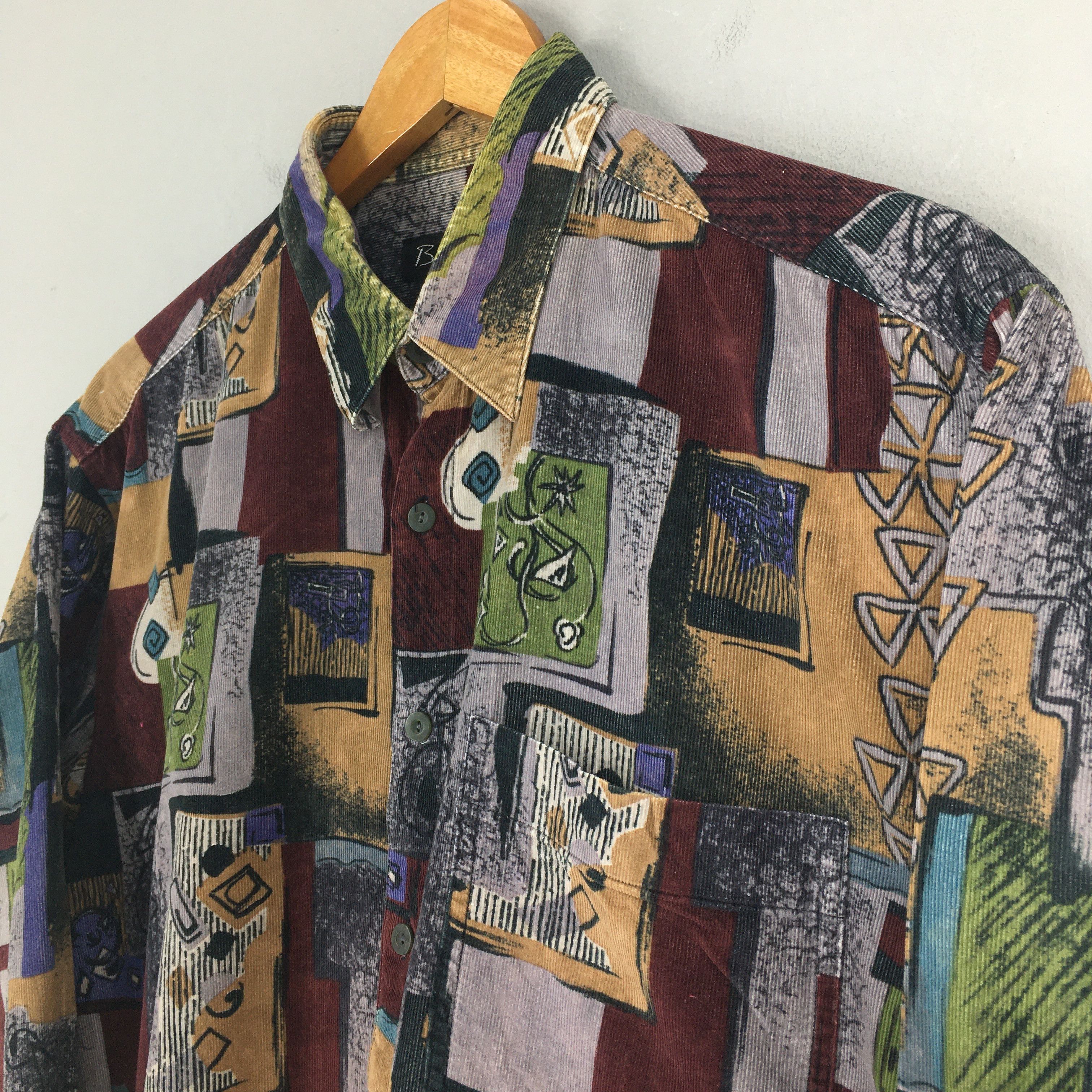 Designer × Vintage Abstract Pop Art Retro Geometrical Tribal Shirt Large Size US L / EU 52-54 / 3 - 3 Thumbnail