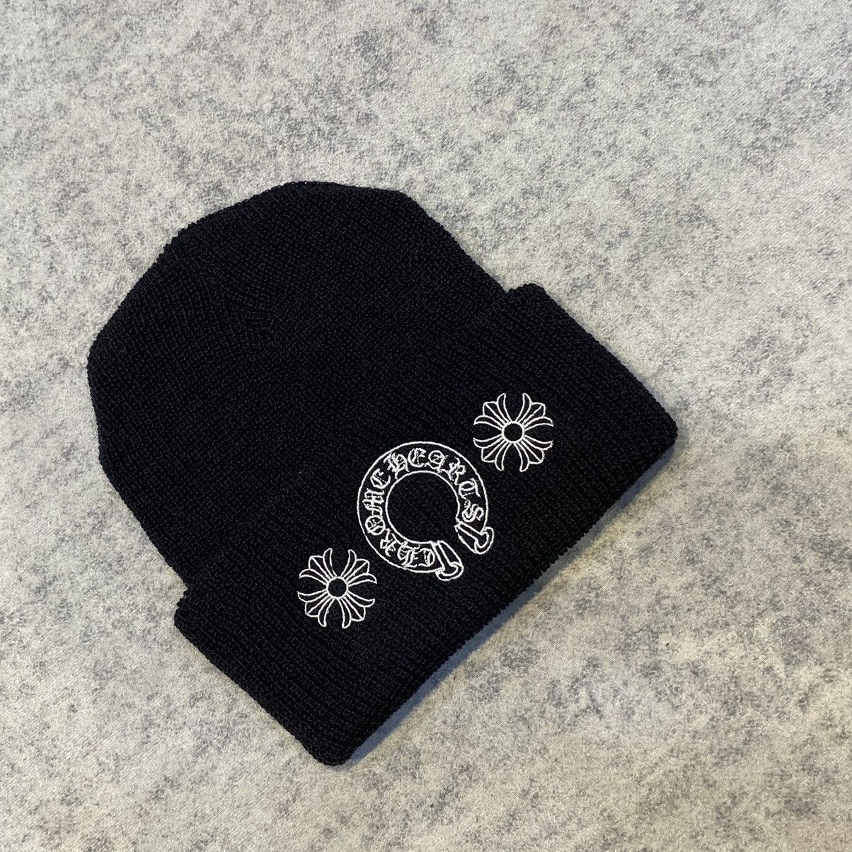 Chrome Hearts Chrome Hearts Horseshoe Black Beanie Size ONE SIZE - 1 Thumbnail