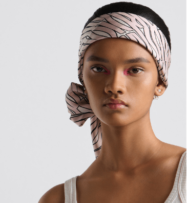 Dior o1w1db10625 Size : OS / Square Scarf in White/Pale Pink Size ONE SIZE - 5 Thumbnail