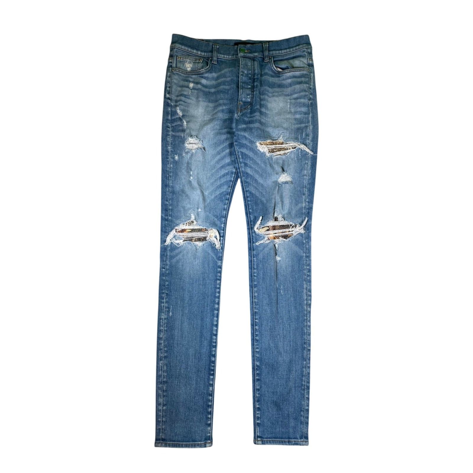 Amiri Amiri Mx1 Hawaiian Patch Light Wash Jeans Size US 34 / EU 50 - 1 Thumbnail