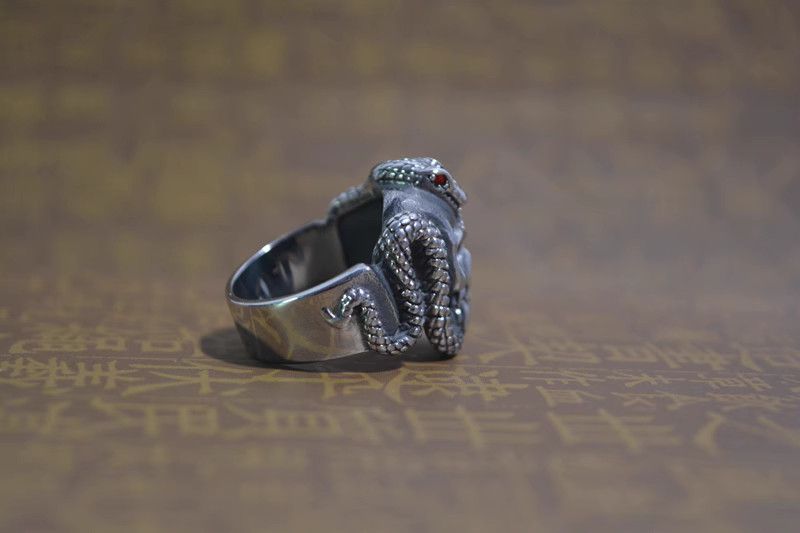 Other Snake Design Jewelry Rings Open Size Chrome Ring (Size 7-13) Size ONE SIZE - 4 Thumbnail