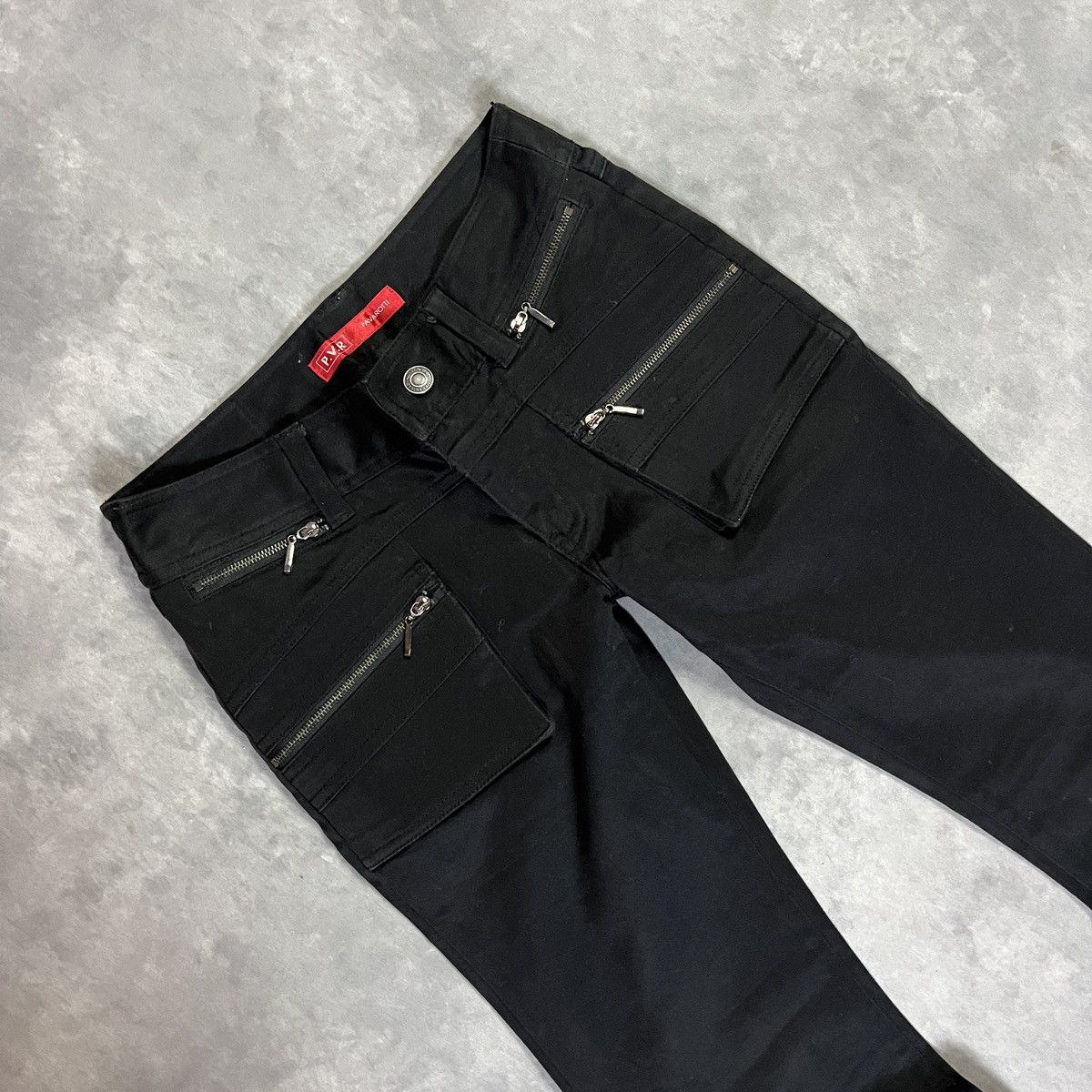 If Six Was Nine P.V.R Y2k Multi Zip Black Flared Punk Vkei Ifsix Lgb Pants Size 27" / US 4 / IT 40 - 3 Thumbnail