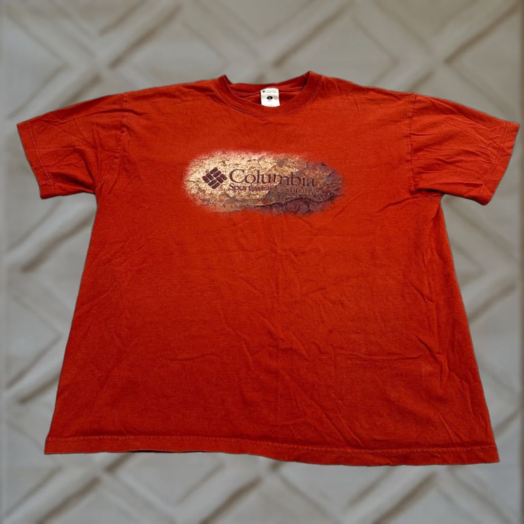 Vintage Columbia Graphic T-Shirt Mens XL Red Cotton Short Sleeve Crew Neck Logo Outdoor Sports Fish Size US XL / EU 56 / 4 - 1 Thumbnail