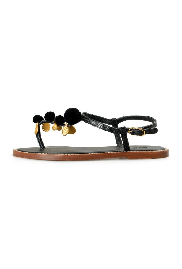 Dolce & Gabbana o1y0925 Ankle Strap Thong Sandals in Black Size US 5.5 / IT 35.5 - 2 Thumbnail