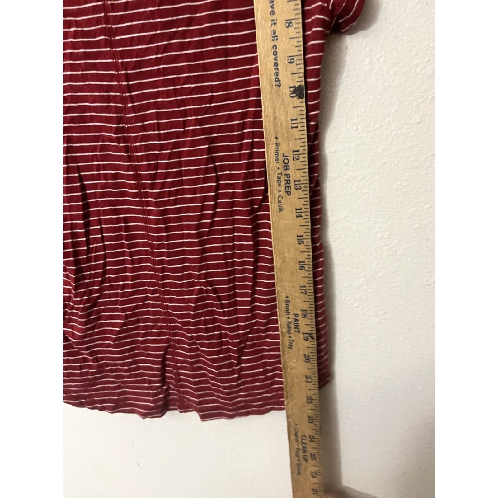 Abercrombie & Fitch Abercrombie & Fitch Women's XS Red Striped V-Neck Pocket T-Shirt Casual Short Sleeve Size XS / US 0-2 / IT 36-38 - 4 Thumbnail