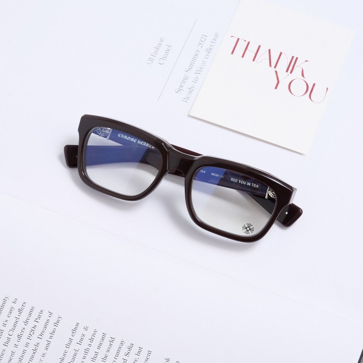 Chrome Hearts CHROME HEARTS SEE YOU IN TEA CLASSIC BROWN GLASSES Size ONE SIZE - 7 Thumbnail