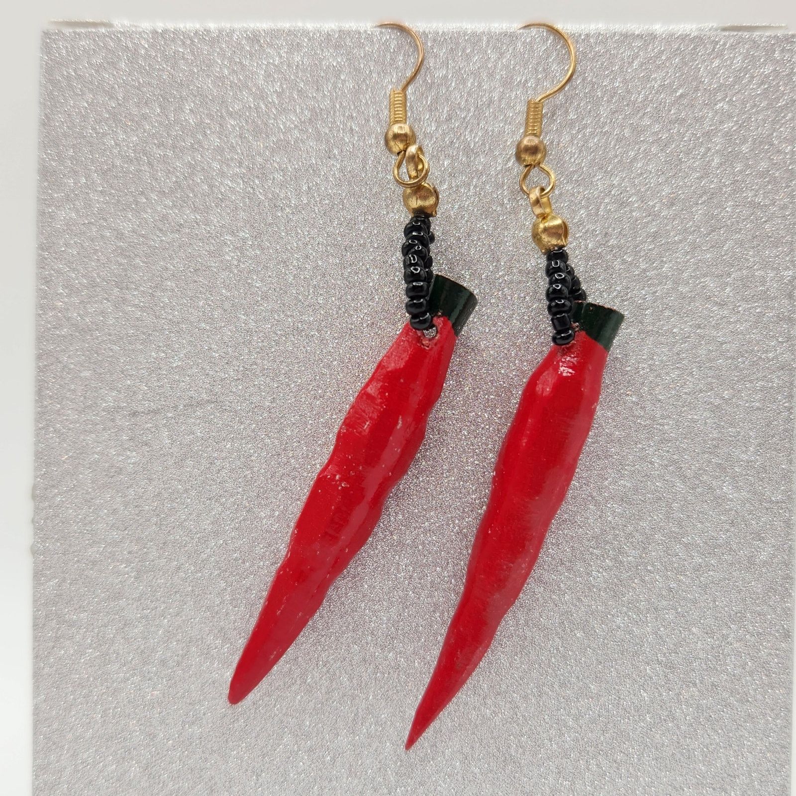 Other Red Chili Pepper Dangle Earrings with Hooks Size ONE SIZE - 3 Thumbnail