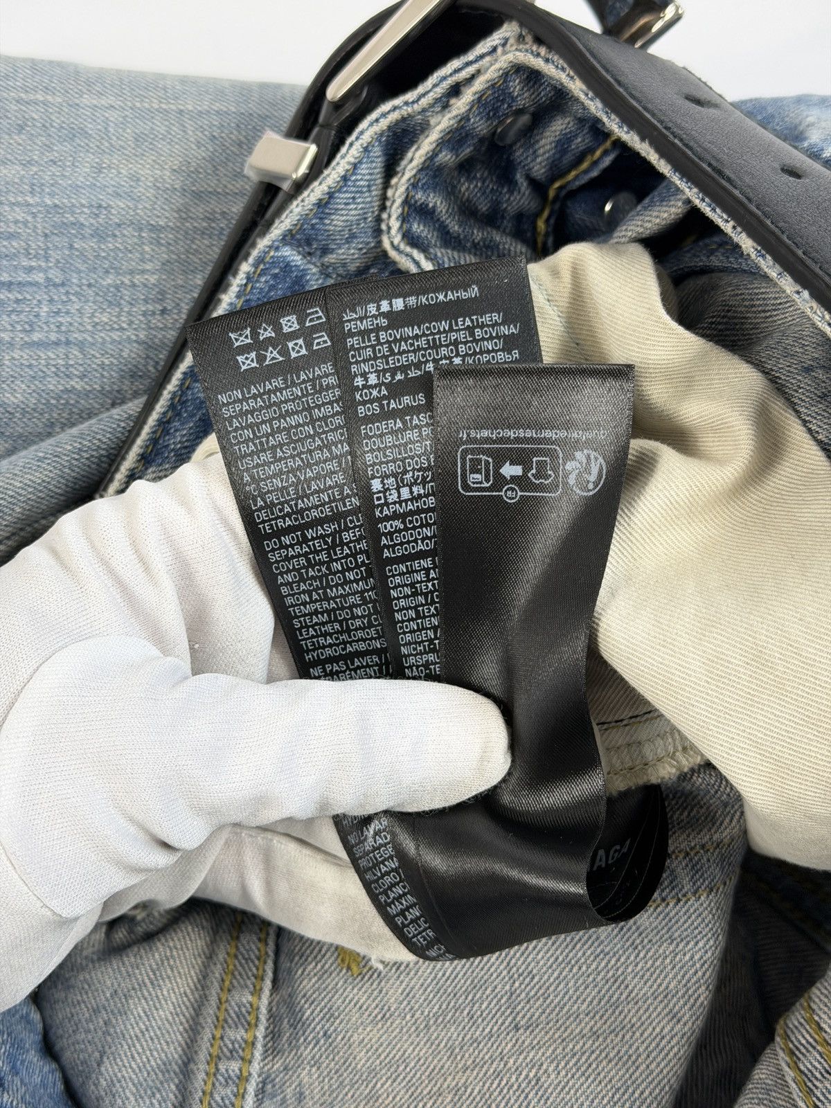 Balenciaga Balenciaga Integrated Belt Washed Blue Denim Pants Size US 28 / EU 44 - 15 Thumbnail