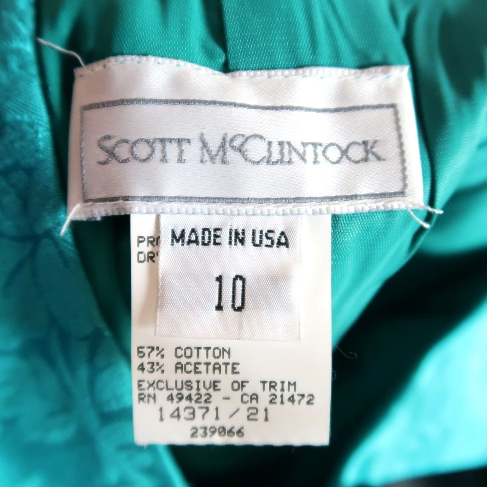 Vintage VINTAGE Scott McClintock Teal Green Floral Jacquard Peplum Midi Dress 10 Women Size L / US 10 / IT 46 - 5 Thumbnail