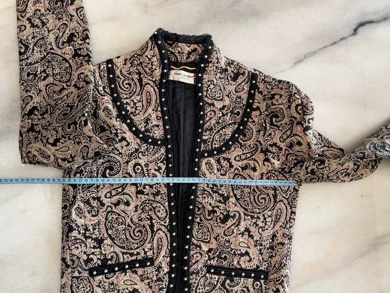 Saint Laurent Paris Saint Laurent Short Coat with Paisley Design-2506 Size US M / EU 48-50 / 2 - 5 Thumbnail