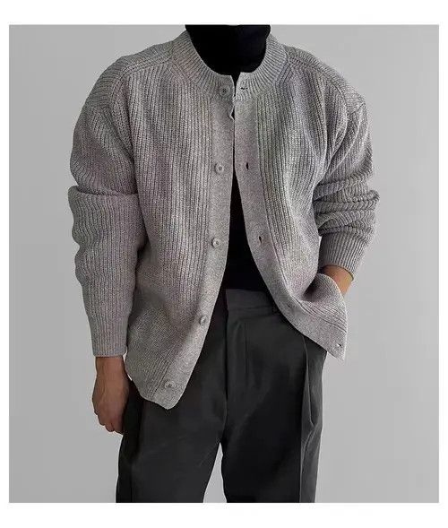 VIBE Vintage Gray L Buttoned Casual Sweater Knit Jacket Size US L / EU 52-54 / 3 - 3 Thumbnail