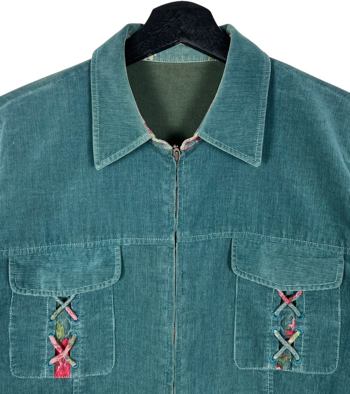 Longchamp 90s Vintage Longchamp Corduroy Zipper Shirt Size M / US 6-8 / IT 42-44 - 5 Thumbnail
