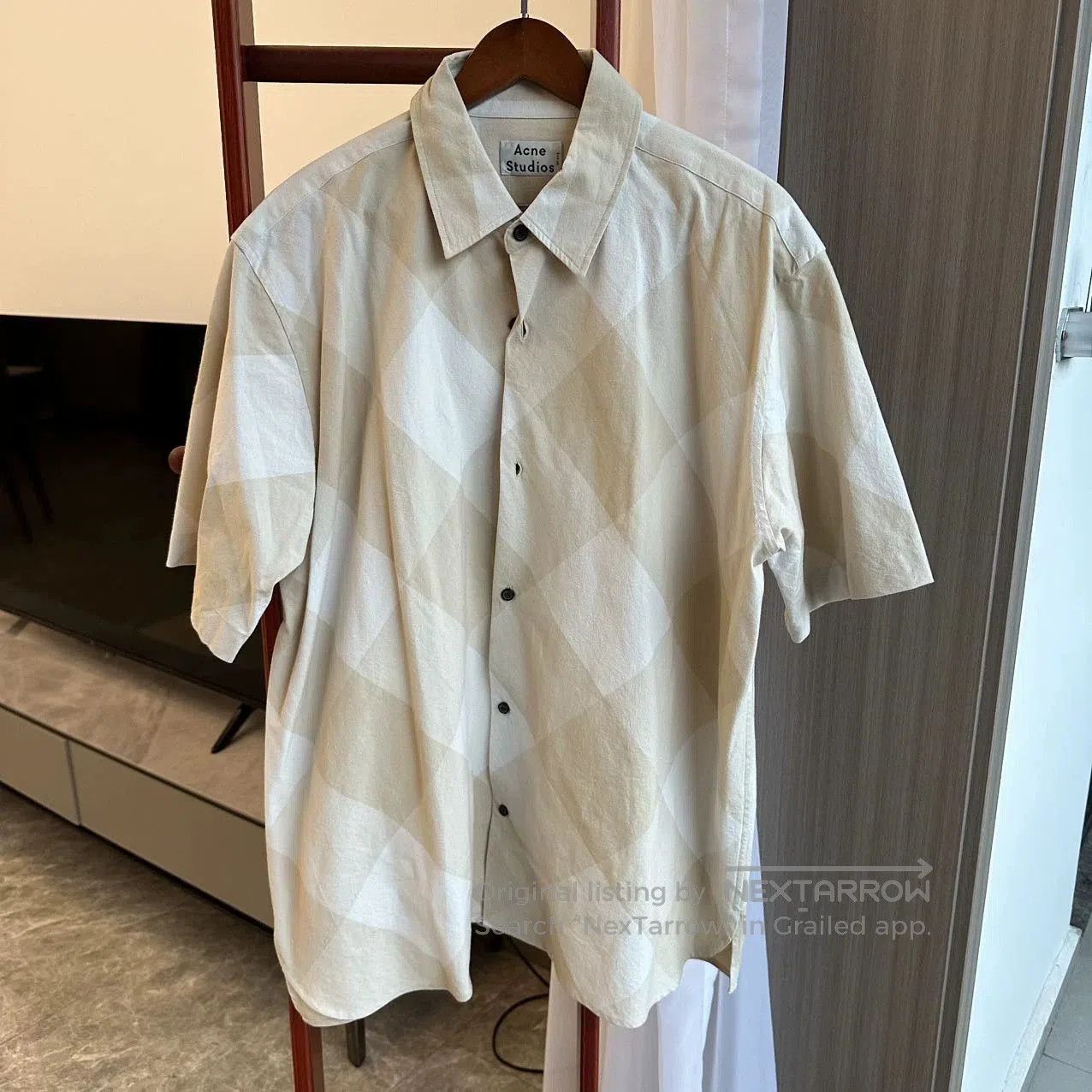 Acne Studios Acne Studios Beige Plaid Shirt. Size US XL / EU 56 / 4 - 2 Thumbnail
