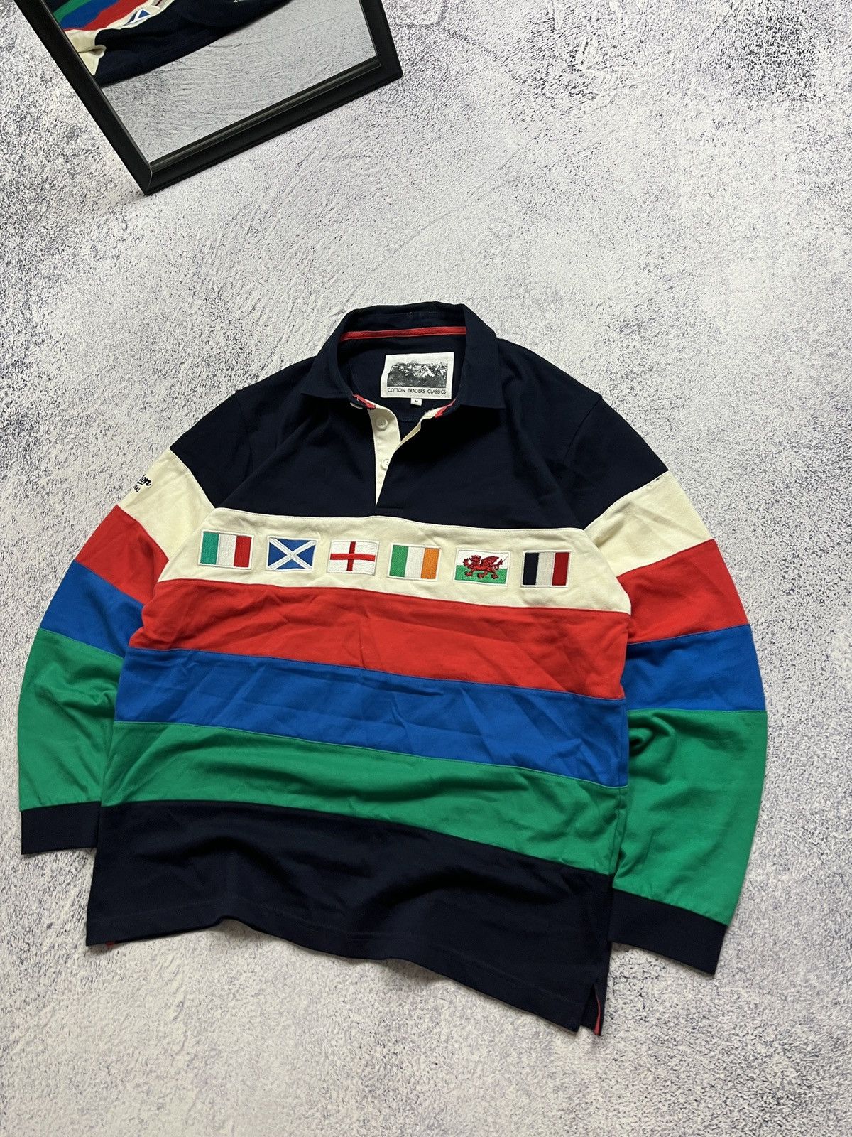 Cotton Traders × Vintage Vintage Cotton Traders Six Nations Rugby Long Sleeve Jersey Size US M / EU 48-50 / 2 - 4 Thumbnail