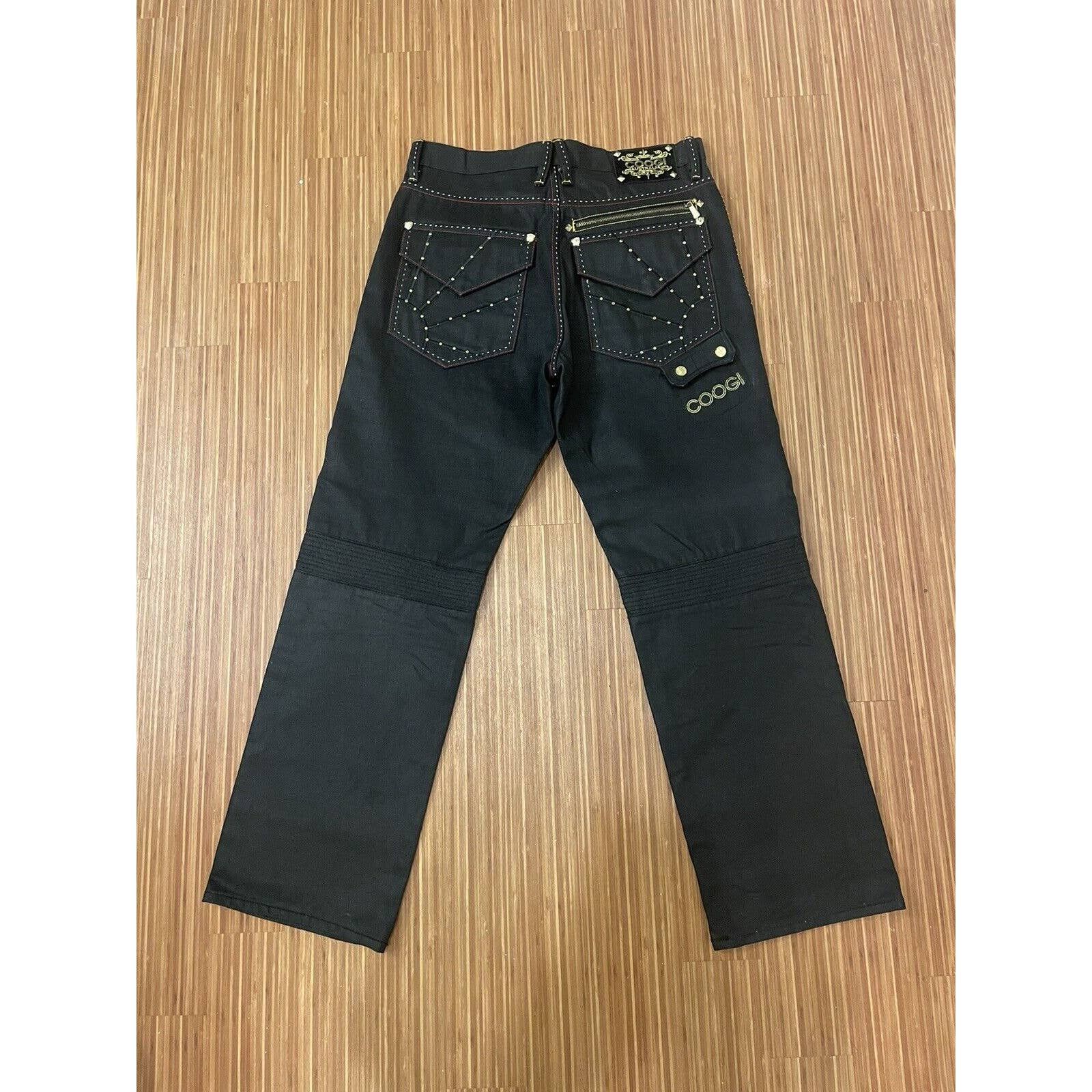 COOGI Australia Men's Black Jeans 34x34 Embroidery Studded