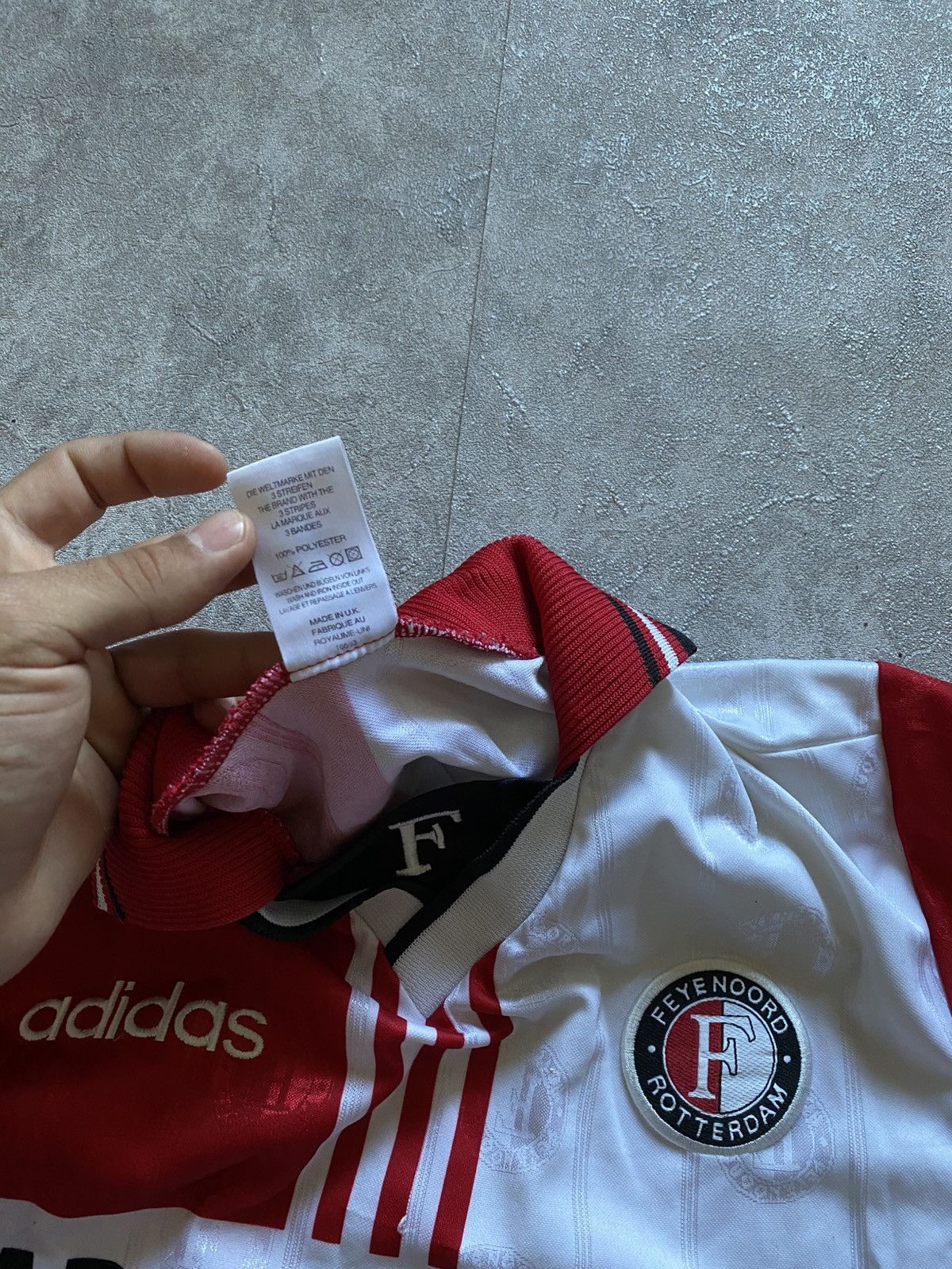Adidas 1997/98 Feyenoord Rotterdam Home Adidas Jersey Made in UK Size US S / EU 44-46 / 1 - 14 Thumbnail