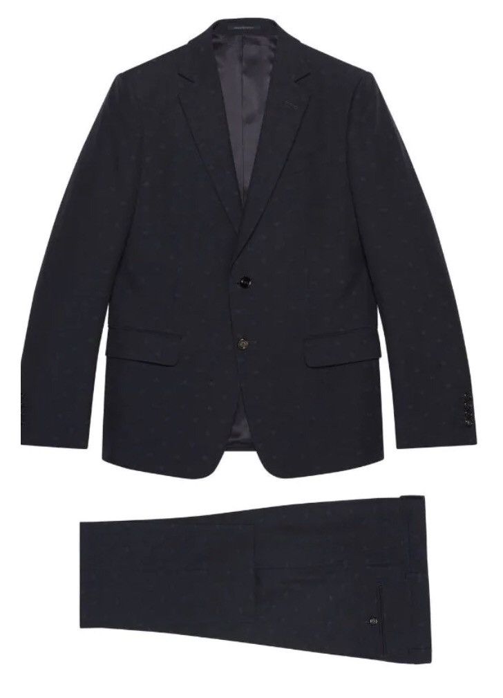 image of Gucci Gucci Single-Breasted Tailored Suit in Blue, Men's (Size 48L)