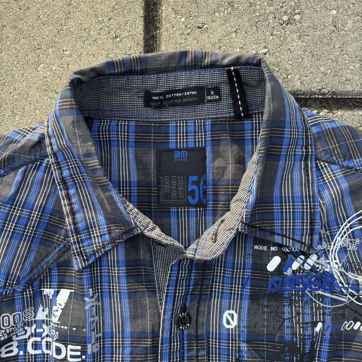 Other Vintage Blue and Black Graphic Embroidered Plaid Button-up Size US S / EU 44-46 / 1 - 4 Thumbnail