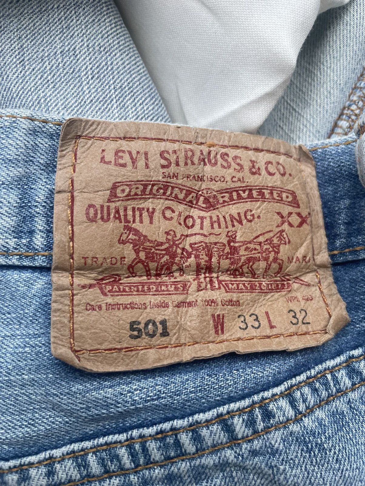 Levi's × Vintage Vintage 2005 Levis 501 e Faded Distressed Size US 32 / EU 48 - 15 Thumbnail