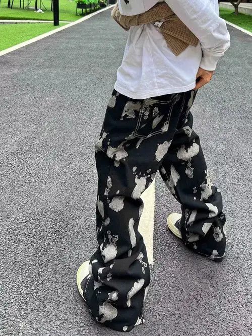 Designer × Vintage hiphop baggy flared splash paint pants Size US 34 / EU 50 - 3 Thumbnail