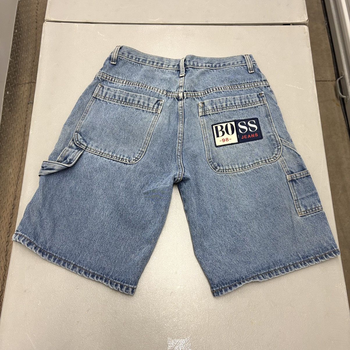 Hugo Boss BOSS Vintage Embroidered Carpenter Blue Denim Jorts Size 30 Size US 30 / EU 46 - 1 Thumbnail