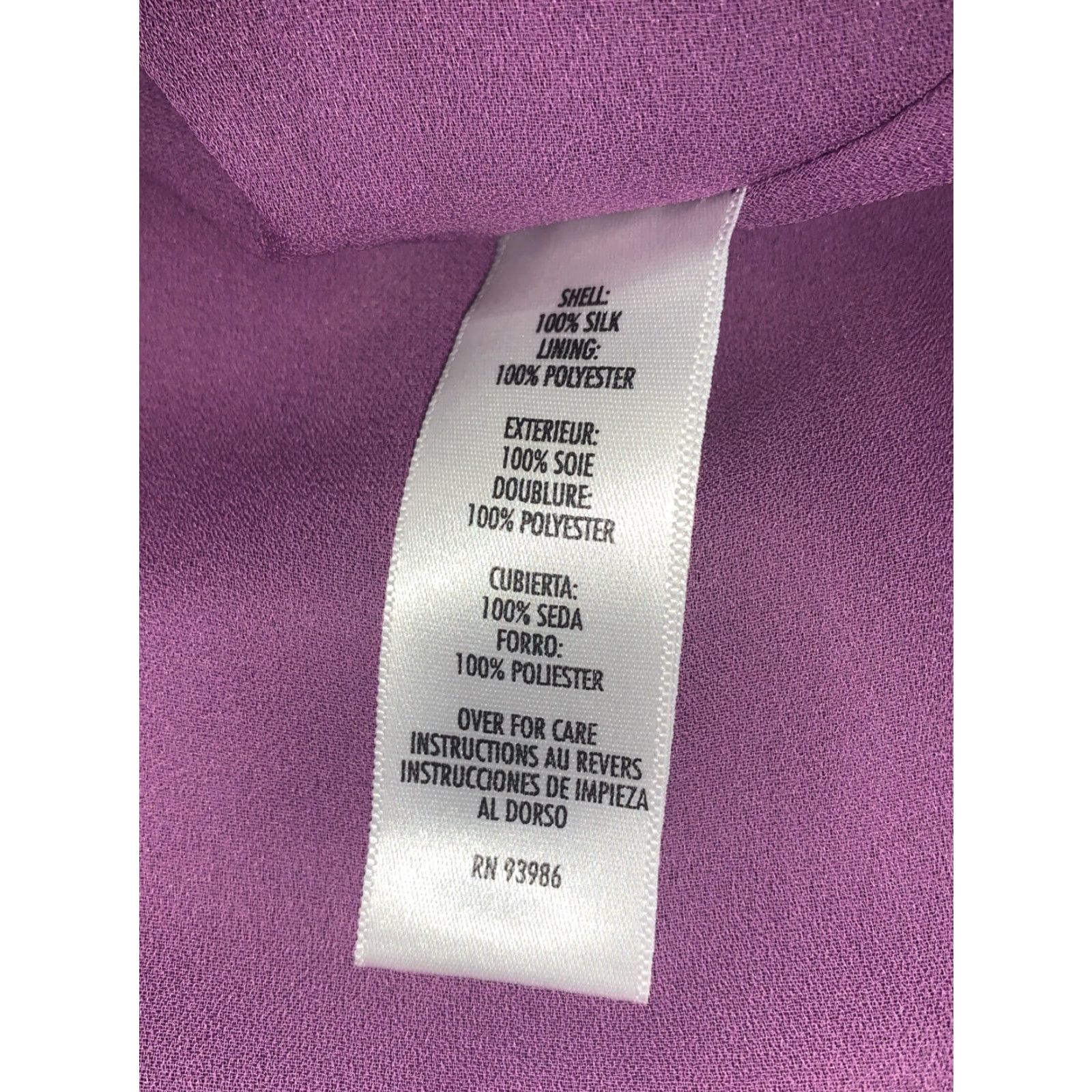 Vintage Casual Corner Silk Slip Dress Womens 8 Purple V-Neck Sleeveless Midi Lined NWT Flower Party/Cocktail Size M / US 6-8 / IT 42-44 - 8 Thumbnail