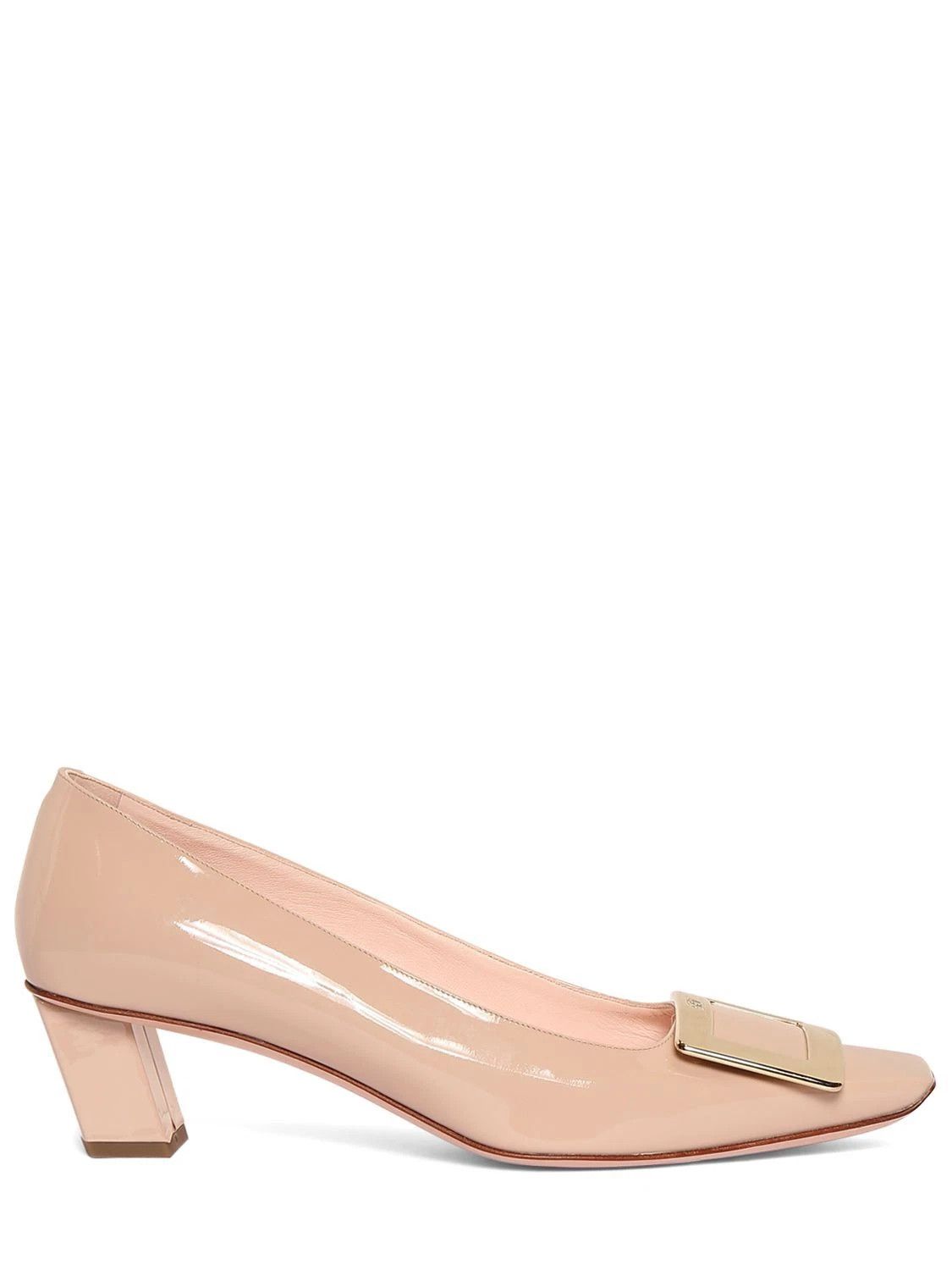 Roger Vivier Belle Vivier Nude Beige 45mm Patent Pumps